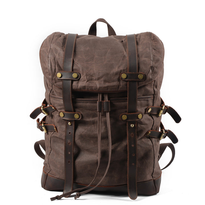 Waterproof vintage waxed canvas backpack